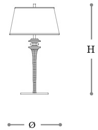 Lámpara Agata Opera Italamp - Dimensiones de Mesa